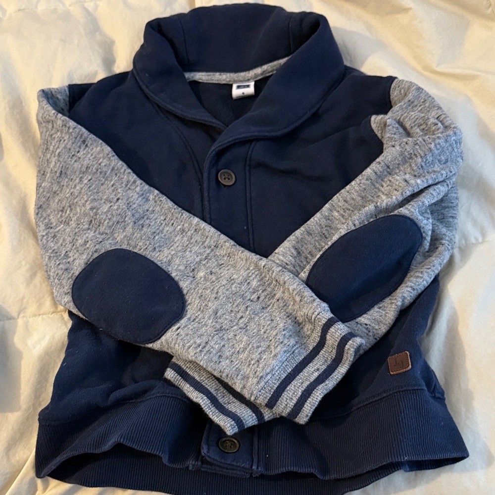 Kids Navy and Gray Button-Up sweater/sweatshirt